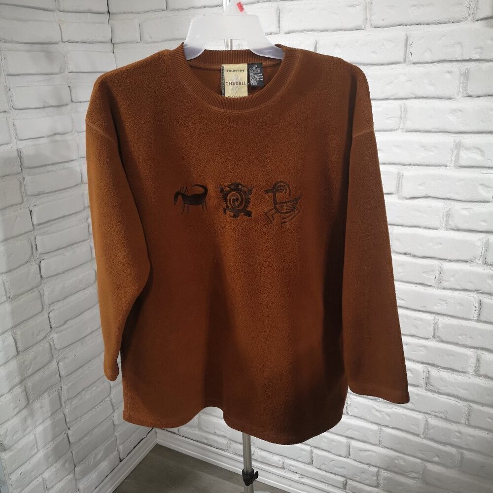 Country Chagall Collection Men's Size Large Rust Straight Fit Fleece Sweat Shirt
